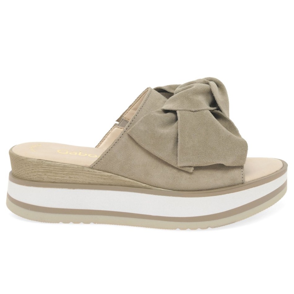 Clinton Dames Mules Sandales En Daim De Soie Gabor | Exclusif